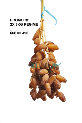 Dattes fraîches en régime (Bio) Tros verse dadels / 2x 3kg (Deglet-Nour Algérie)
